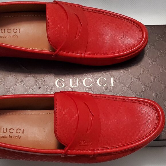 NEW Red Gucci Loafer shoes Sz 9 Mens dress style party